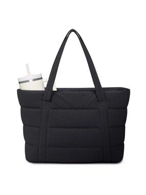 Lightweight Nylon Puffer Tote Bag Laptop Work Travel Gym Beach